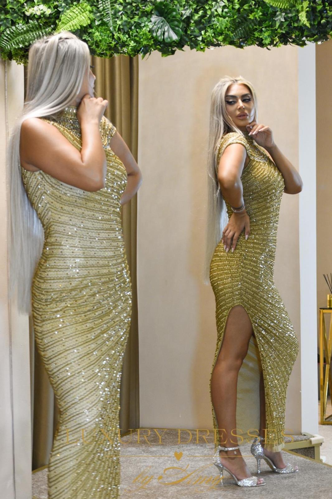 Amy Dresses - Rochie Lungă Golden Radiance Aur (de inchiriat)